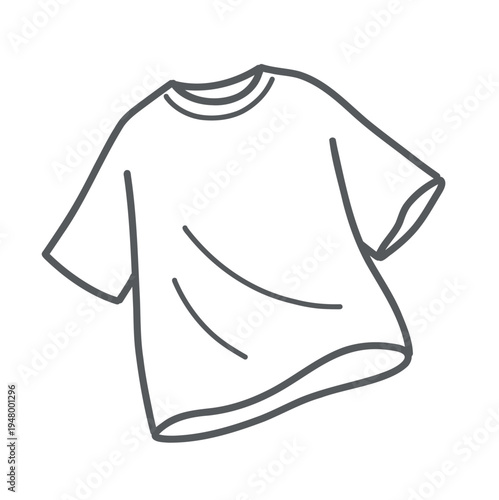 シンプルな半袖Tシャツ（白）のイラスト