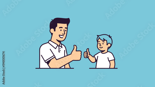 Two Men Giving Thumbs Up Gesture.