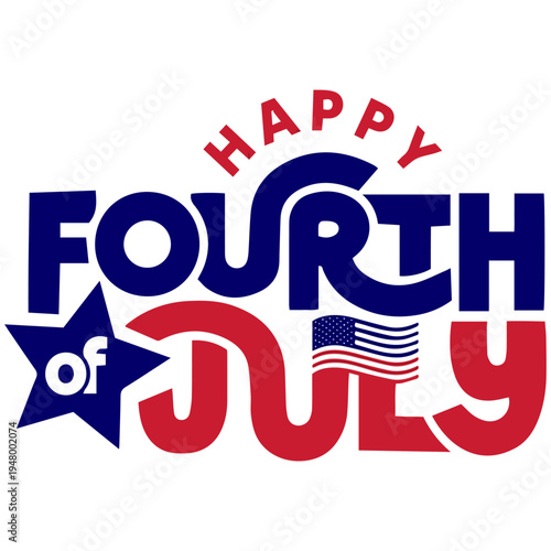 4th of july independence day celebration logo