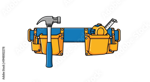 Tool Belt with Hammer and Screwdriver