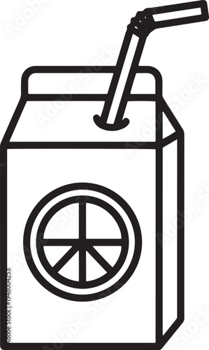 Vector illustration of a juice carton with straw