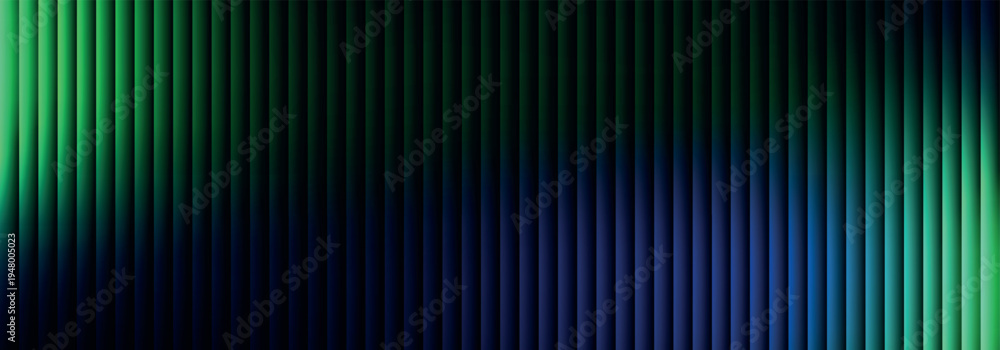 Fototapeta premium Abstract background featuring vertical stripes with flowing green and blue light
