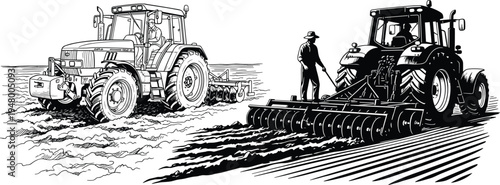 Tractor, farming, agriculture, field, cultivation, plowing, farmer, machinery, rural, harvest, soil, agricultural, equipment, countryside, tractor