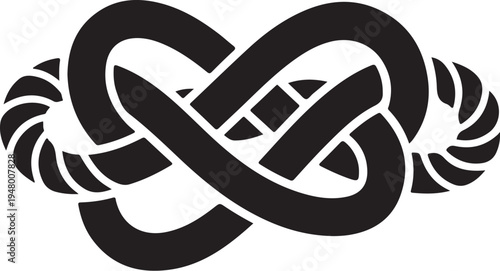 Black rope knot vector illustration