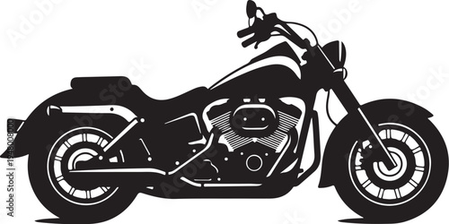 Vector motorcycle icon, black and white