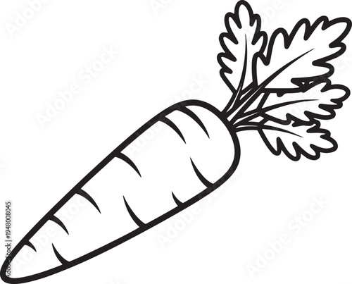 Vector illustration of a single black carrot icon