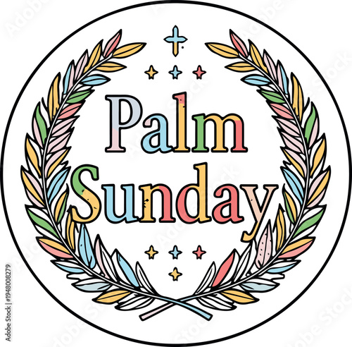 palm sunday logo icon vector .