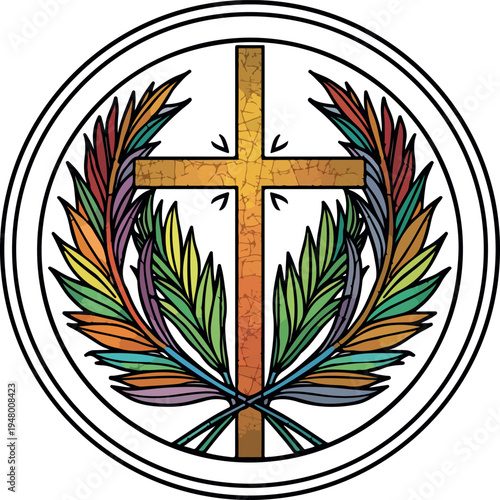 Palm sunday logo icon vector .