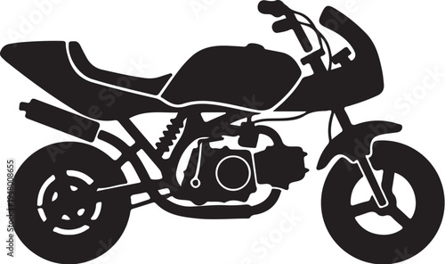 Black motorcycle icon vector