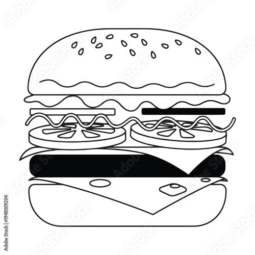 Tasty Double-Decker Hamburger Icon