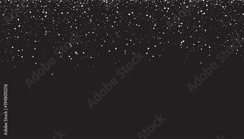 Realistic snowfall, fine small white powder snow specks vector background.