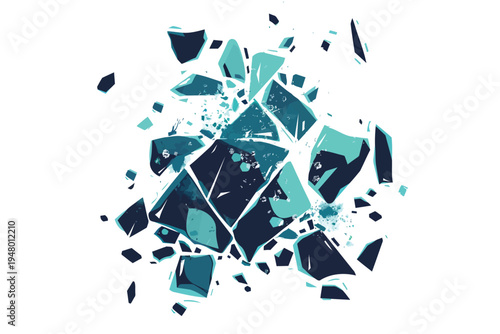 Broken Glass Window isolated vector style