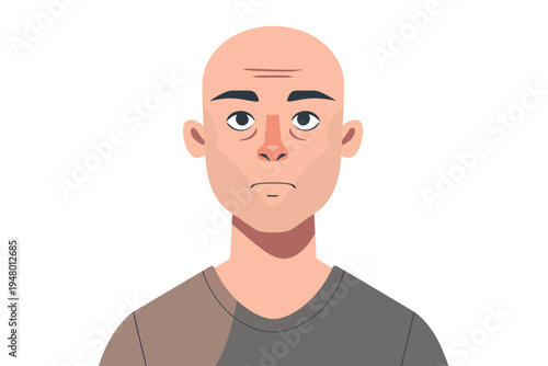 mid adult man with alopecia hair loss isolated vector style