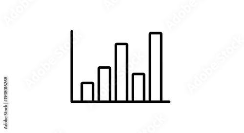 Bar Chart Icon: Upward Trend, Growth, Data Analysis, Statistics, Business Growth