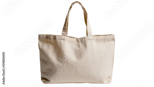 Foto Isolated blank natural canvas reusable tote bag with handles