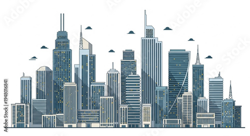 Futuristic Cityscape with Flying Saucers - A Vision of Tomorrow.