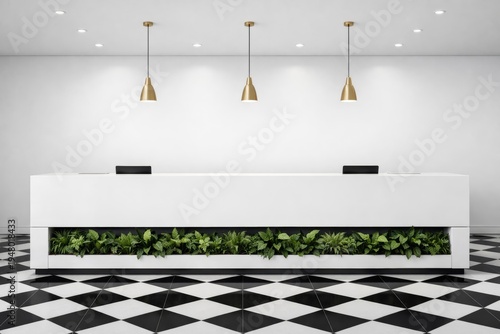 Wallpaper Mural Modern empty hotel lobby reception desk front area."" Ai generative Torontodigital.ca