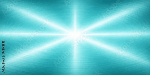 Abstract blue background with bright glowing light rays and sunburst energy