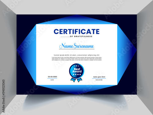 Professional modern certificate design idea concept