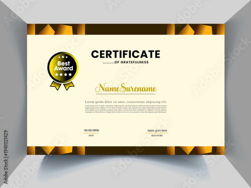 Professional modern certificate design idea concept