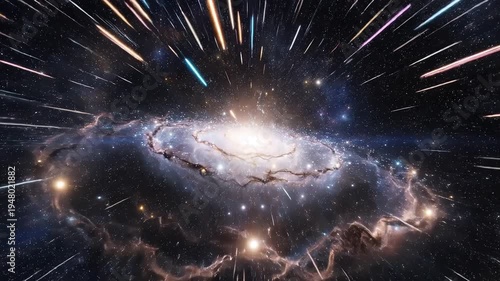 Hyperspace Jump Through Galaxy and Stars.