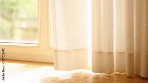 Wallpaper Mural Sheer curtain moving by window Torontodigital.ca