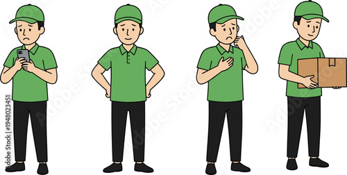 Set of professional faceless businessmen wearing formal tailored suits and ties standing in confident corporate poses isolated flat vector illustration.