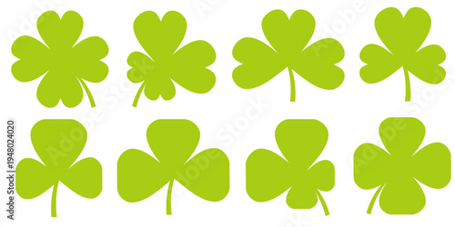 Clover leaf illustration in flat style. Clover leaf vector design symbolizes trust, hope, love, and good luck.
