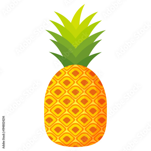 Fresh pineapple fruit illustration, summer pineapple fruit theme. Summer design for holiday promotion and printed on clothing.	
