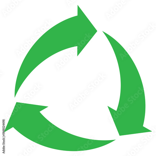 green recycling arrow. renewable ecological and natural icon element