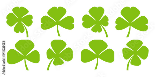 Clover leaf illustration in flat style. Clover leaf vector design symbolizes trust, hope, love, and good luck.