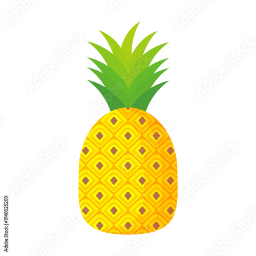 Fresh pineapple fruit illustration, summer pineapple fruit theme. Summer design for holiday promotion and printed on clothing.	
