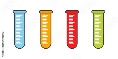 Illustration of a laboratory measuring cylinder, designed in a flat style. Simple design of a laboratory measuring cylinder. Science icon.	