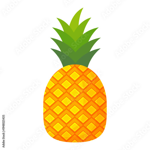 Fresh pineapple fruit illustration, summer pineapple fruit theme. Summer design for holiday promotion and printed on clothing.	

