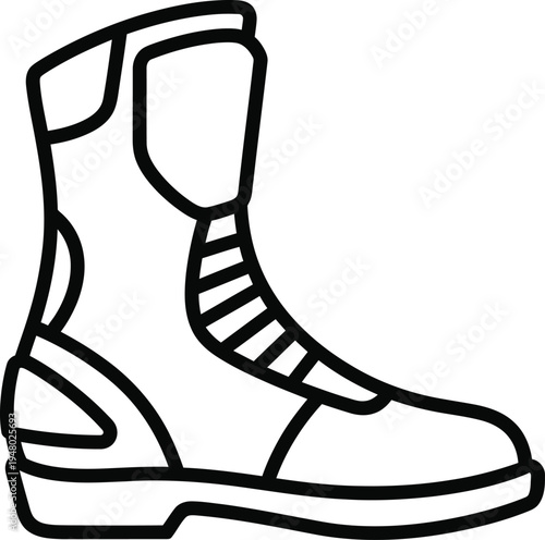 A protective motorcycle boot featuring a durable design with reinforced ankle and heel support