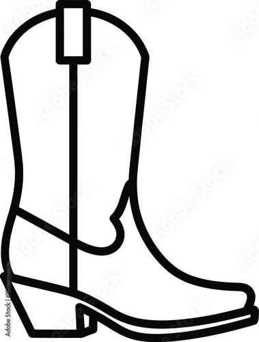 A classic western cowboy boot silhouette featuring a high shaft and a sturdy stacked cuban heel