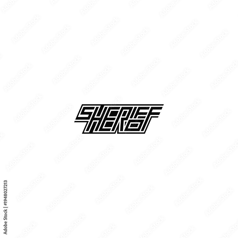 Obraz premium Sheriff hero combination of words, logo idea.