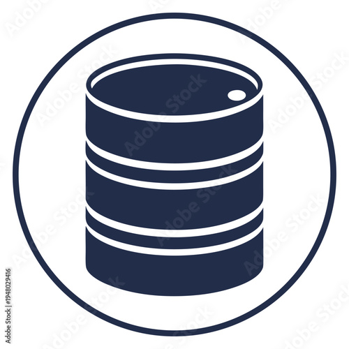 Vector oil barrel icon in circle