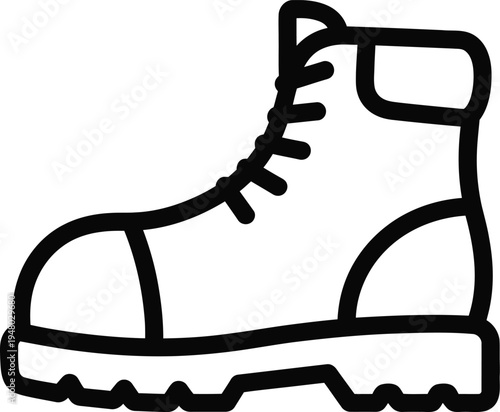 A sturdy leather work boot with a thick lug sole designed for heavy duty construction site safety