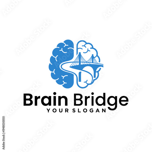 Brain bridge Logo Design Inspiration is a logo design symbolizing intelligence, creative ideas, artificial intelligence, and futuristic technology branding concept.