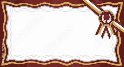 Elegant certificate or diploma template with laurel wreath and ribbon