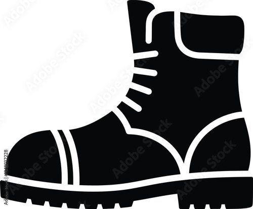 A sturdy leather work boot featuring a reinforced toe cap and a rugged high traction rubber sole