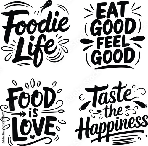 Hand Drawn Food Lettering Quote Vector Illustration