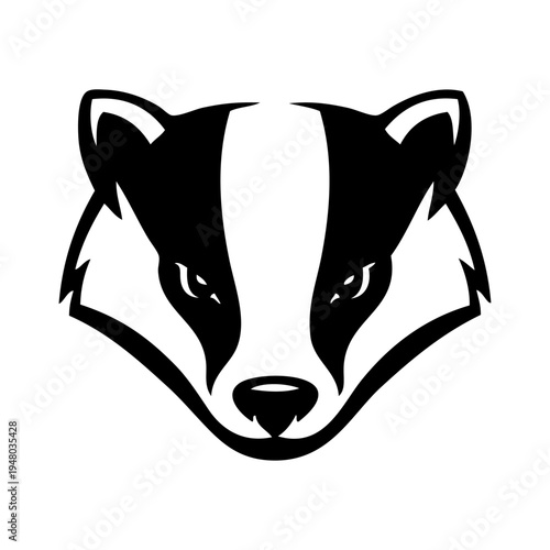 Dibujo sencillo con líneas de la cabeza de un tejón enojado