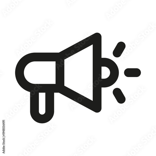 Megaphone icon. Megaphone modern professional line icon, minimal vector announcement symbol with clean outline style, unique marketing communication illustration