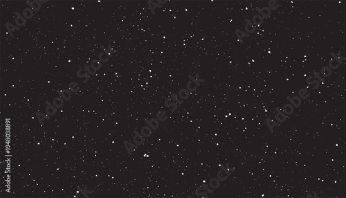 Realistic night sky filled with countless sharp pinprick stars vector background. Random distribution of tiny pure white dots against a solid black. 
