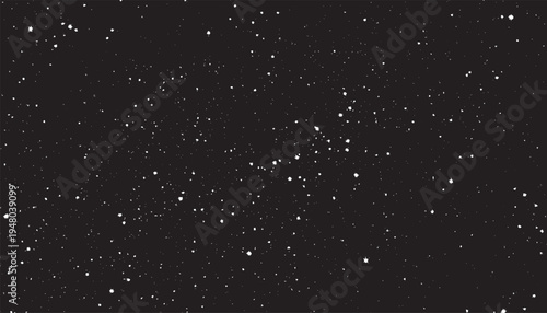 Realistic night sky filled with countless sharp pinprick stars vector background. Random distribution of tiny pure white dots against a solid black. 