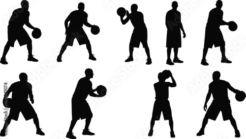 Black silhouettes of romantic couples and families in various poses of love and togetherness isolated on a plain white background