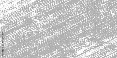 Abstract grunge texture background with diagonal scratch marks and distressed lines on a gray surface, rough worn metal or concrete texture, monochrome minimal design, high-detail scratches vector.