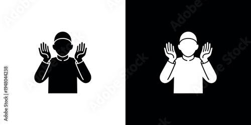 Black and white of people wearing hats with hands raised